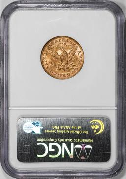 1895 $5 Liberty Head Half Eagle Gold Coin NGC MS62