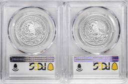 Lot of (2) 2018-Mo Mexico Proof 1/2 oz Silver Libertad Coins PCGS PR70DCAM