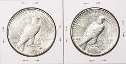 Lot of (2) 1934-D $1 Peace Silver Dollar Coins
