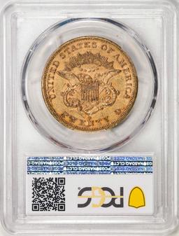 1865-S $20 Liberty Head Double Eagle Gold Coin PCGS XF45