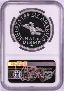 1792-2017 Half Disme 1 oz. Silver Medal NGC PF70 W/Edmund C. Moy Signature
