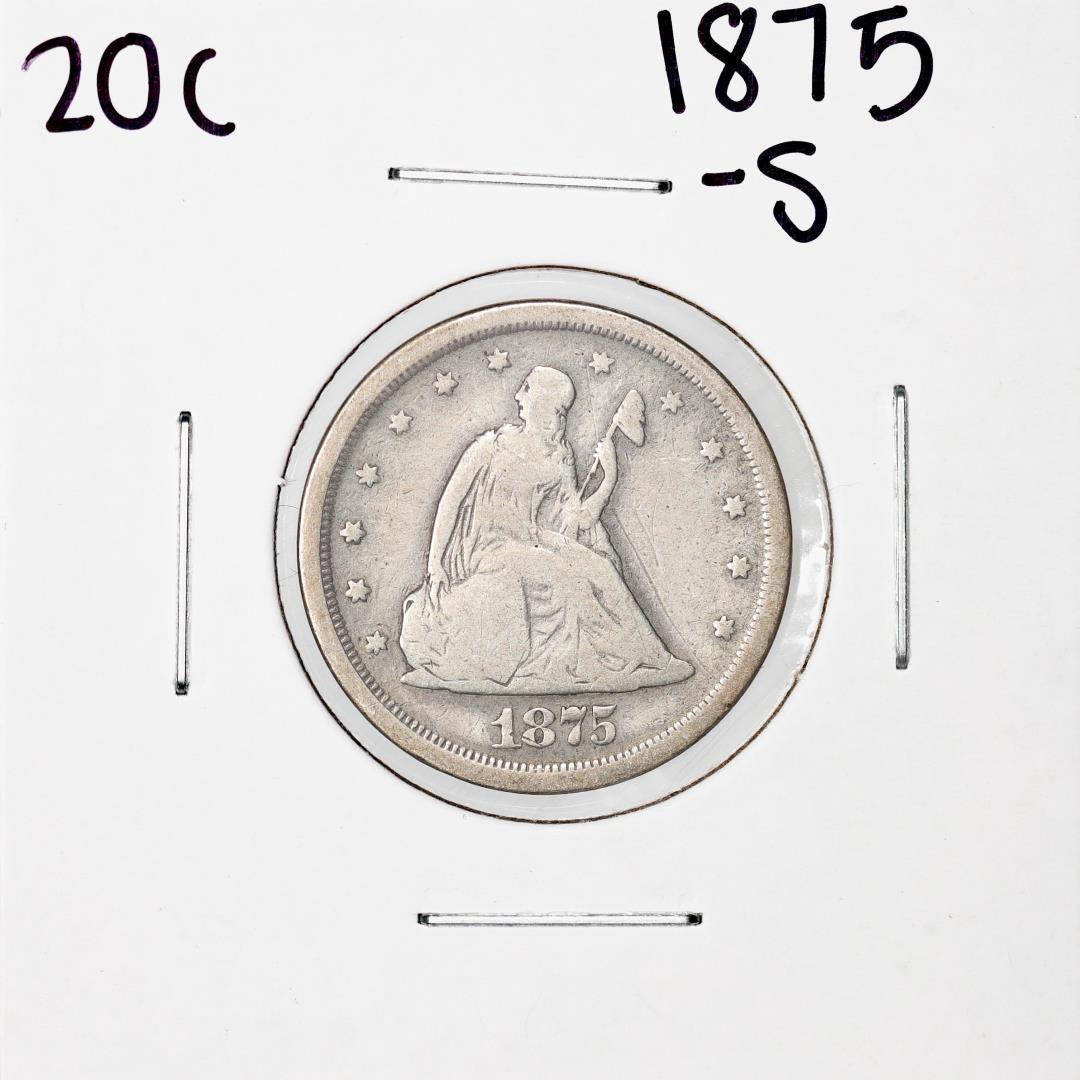 1875-S Twenty Cent Piece Silver Coin