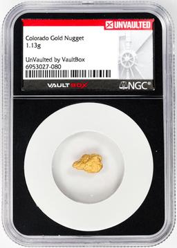 1.13 Gram Colorado Gold Nugget NGC Vaultbox Unvaulted