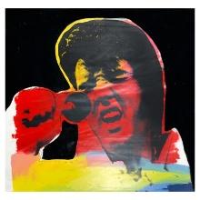 Steve Kaufman (1960-2010) "Elvis" Original Mixed Media on Canvas