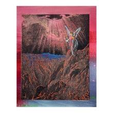 Steve Kaufman (1960-2010) "Guardian Angel" Original Mixed Media on Canvas