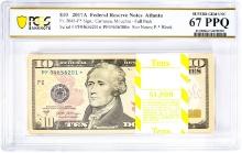 Pack of 2017A $10 Federal Reserve STAR Notes ATL Fr.2045-F* PCGS Superb Gem UNC 67PPQ