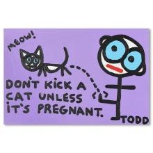 Todd Goldman "Pregnant Cat" Original Acrylic on Canvas
