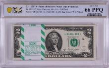 Pack 2017A $2 Federal Reserve STAR Notes San Francisco Fr.1941-L* PCGS Gem UNC 66PPQ