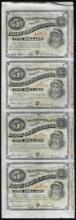 Uncut Sheet of (4) State of Louisiana Baby Bond Obsolete Notes