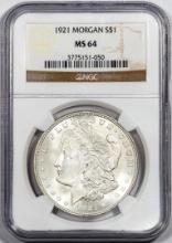 1921 $1 Morgan Silver Dollar Coin NGC MS64