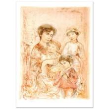 Edna Hibel (1917-2014) "Lotte and Her Children" Limited Edition Lithograph on Paper