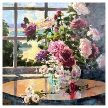 Marilyn Simandle "Morning Roses" Limited Edition Giclee on Canvas