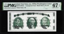 Circa 1970's Washington Center Giori Test Note PMG Superb Gem Uncirculated 67EPQ