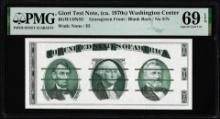 Circa 1970's Washington Center Giori Test Note PMG Superb Gem Uncirculated 69EPQ