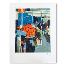 Claude Fauchere "The Fruit Market" Limited Edition Serigraph On Paper