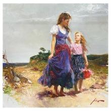 Pino (1939-2010) "Gathering Wildflowers" Limited Edition Giclee on Canvas