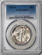 1934-D Walking Liberty Half Dollar Coin PCGS MS64