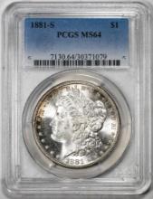 1881-S $1 Morgan Silver Dollar Coin PCGS MS64