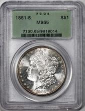 1881-S $1 Morgan Silver Dollar Coin PCGS MS65 Old Green Holder
