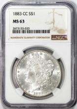 1883-CC $1 Morgan Silver Dollar Coin NGC MS63