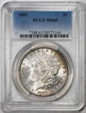 1889 $1 Morgan Silver Dollar Coin PCGS MS63