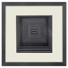 Victor Vasarely "Vonal - 4 De La Serie Vonal" Heliogravure Print On Paper