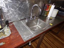 Rear Bar And Serving Counter w/Single Bay Wash Sink w/Under Bar Shelving.BU
