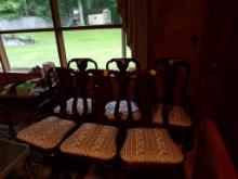 (6) High Back Cherry Colored Dining Room Chairs, (2) With Arms-Very Nice