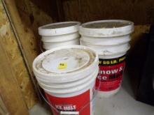 (2) 55 Lb. Snow Ice Melt Buckets (New) And (1) 50 Lb. Bucket Snow Ice Melt