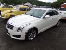 2013 Cadillac ATS, AWD, Leather, Sunroof, White, 131,049 Miles,  VIN#1G6AG5