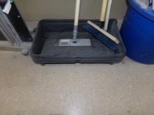 (3) Mixing Tubs(2) Brooms And Part Of  Sander And Blue Tote w/Filters  (Off