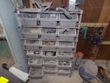 7-Tier, Wire Rack, Full Of Grey Bins, Full Of Assorted Parts, Fittings, Ele