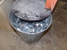 Galvanized Garbage Can Full Of Metal Brackets, Used As Inserts In Terazzo M