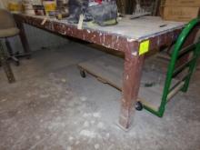 Heavy, Steel, Framed Table, 4'x9' w/OSB Plywood Top (Front Garage)