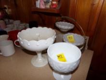 Group of White Milk Glass, See Photo, Bring a Box or Tote (Dining Room)