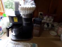 Group of Keurig Coffe Maker, Keurig Packs, Tasters Choice, Cutting Boards,