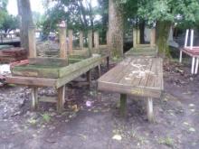 (6)Wooded Plant Display Tables w/Legs (3) 98''x36'' (3) 94''x36'' & (1) 98'