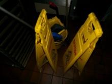 Mop Bucket w/ (2) Wet Floor Signs