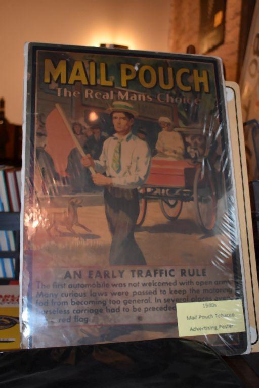 1930'S MAIL POUCH TOBACCO ADVERTISING POSTER,