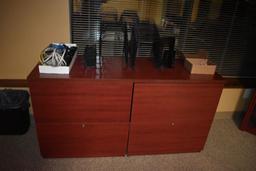 L-SHAPED DESK, WOODGRAIN LAMINATE, 3 DRAWERS,