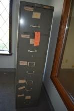 GRAY METAL STEELAGE FILE CABINET WITH FIVE DRAWERS,