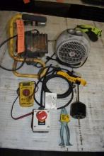 SHOPLIGHT, SPERRY MULTIMETER, WARMWAVE HEATER AND MISC.