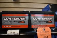 (2) CONTENDER FIRE AND SECURITY BATTERIES, 12V, 12Ah AGM