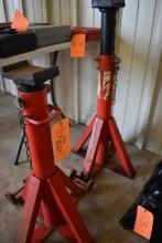 PAIR OF HEAVY DUTY ROLLING SEMI TRUCK JACK STANDS