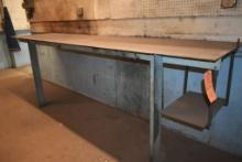 HEAVY DUTY STEEL WORK TABLE, REAR WALL MOUNTED, 40"H