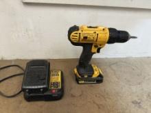 DEWALT CORDLESS 1/2" DRILL DRIVER WITH CHARGER AND 2 BATTERIES