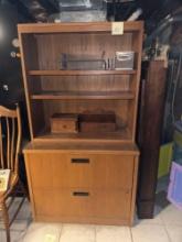 large file cabinets and hutch with contents