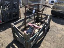 Crate of Misc Items, Including Metal Table,