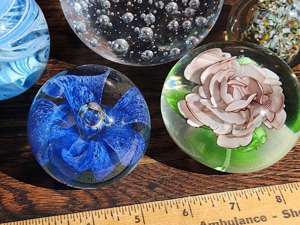 Collection of Vintage Art Glass Paperweights