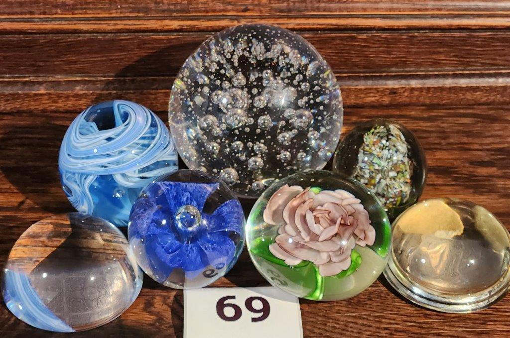 Collection of Vintage Art Glass Paperweights